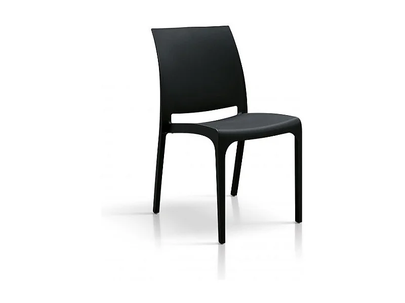 Sedia Alberto set da 4 sedie nero, Polipropilene