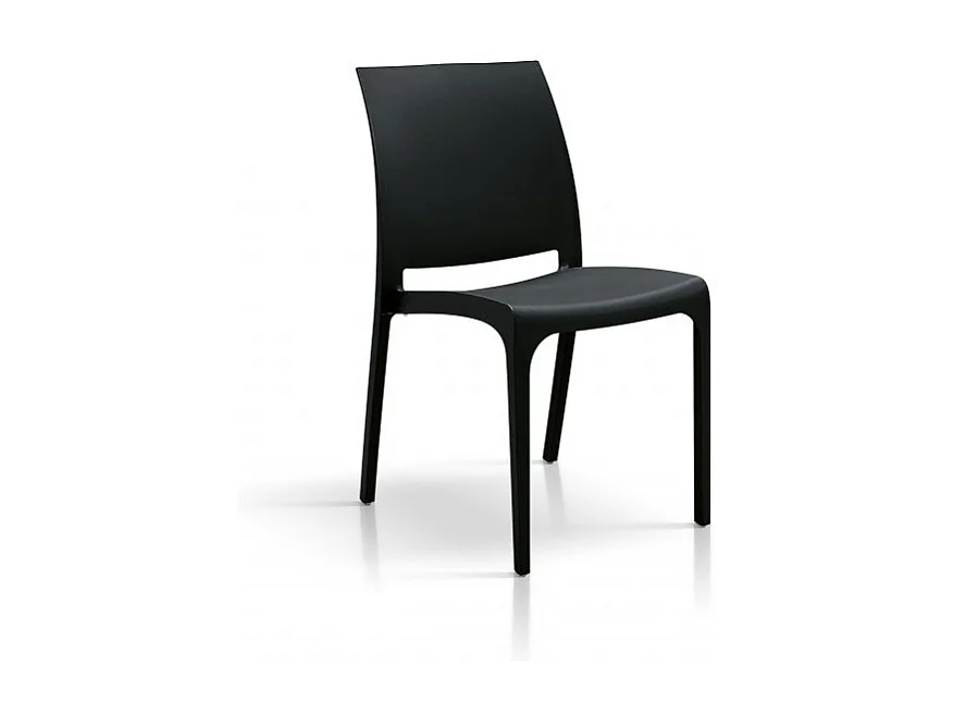 Sedia Alberto set da 4 sedie nero, Polipropilene