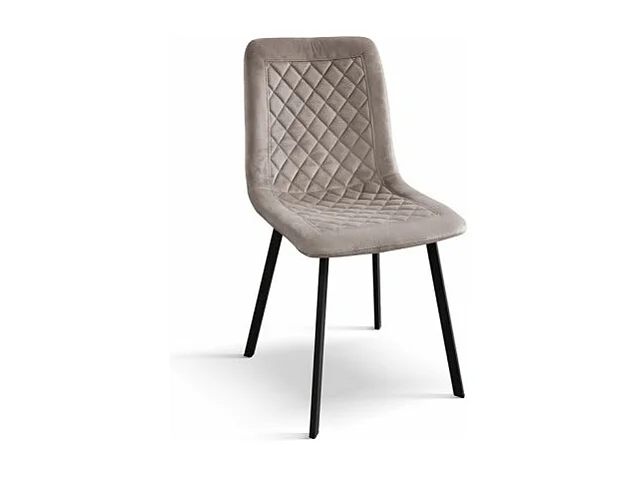 Sedia Arianna, Set Da 4 Sedie, Tortora , Sedie Velluto, Gambe Metallo Nere, Sedia Cucina, Sedie Sala Da Pranzo