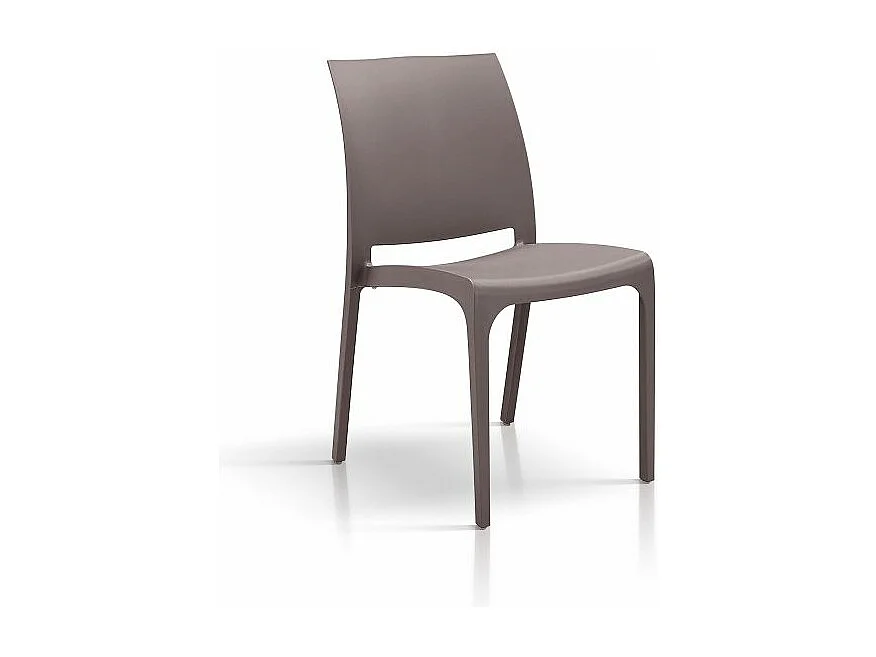 Sedia Alberto set da 4 sedie tortora, Polipropilene