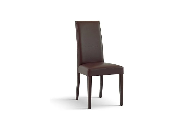 Sedia Andrea, Wengè, Set Da 2 Sedie, Sedie In Ecopelle, Gambe Legno, Sedia Cucina, Sedia Sala Da Pranzo