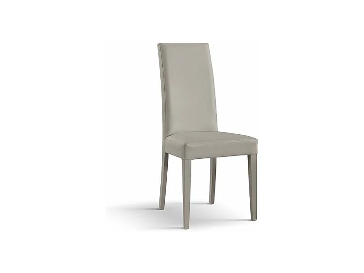 Sedia Andrea, Ghiaccio, Set Da 2 Sedie, Sedie In Ecopelle, Gambe Legno, Sedia Cucina, Sedia Sala Da Pranzo