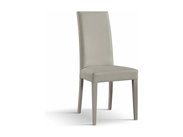 Sedia Andrea, Ghiaccio, Set Da 2 Sedie, Sedie In Ecopelle, Gambe Legno, Sedia Cucina, Sedia Sala Da Pranzo