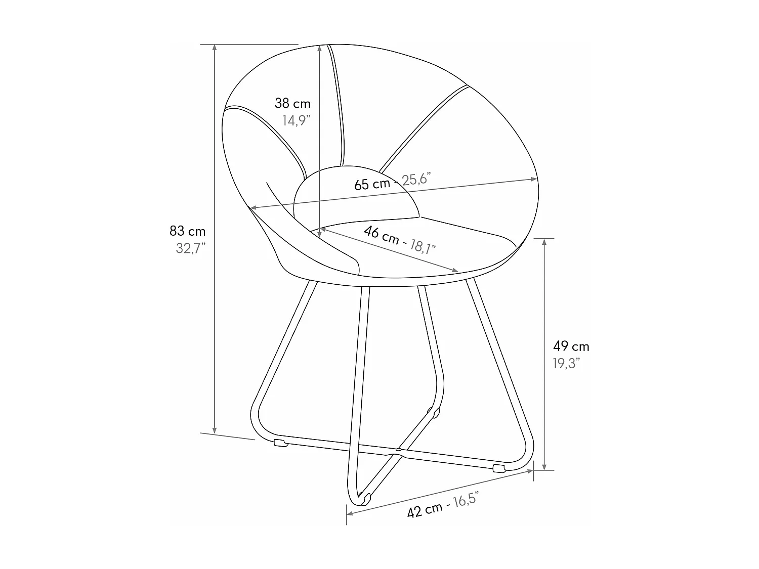 Sedia Iris Verde set da 2 in velluto e gambe in metallo dorate