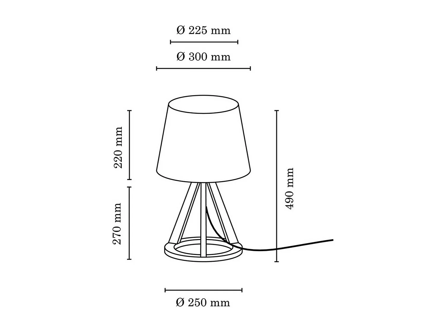 Candeeiro de Mesa Sambre, Castanho, 30x30x49 cm, EPIKASA