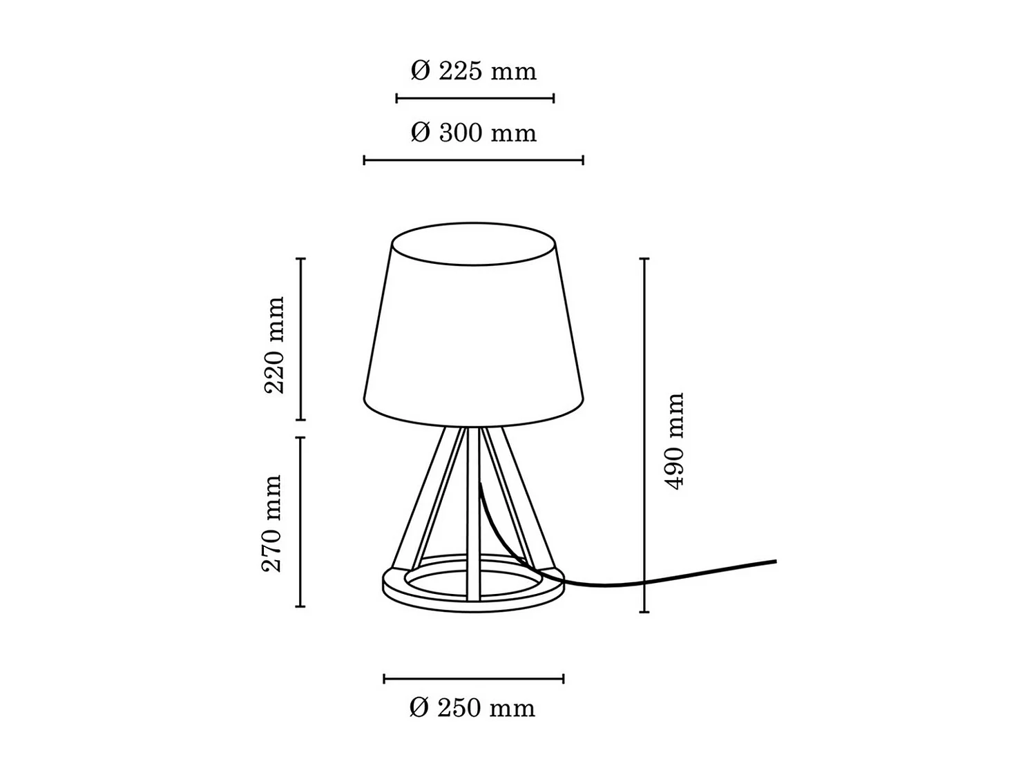 Lampe à Poser Sambre, Marron, 30x30x49 cm, EPIKASA