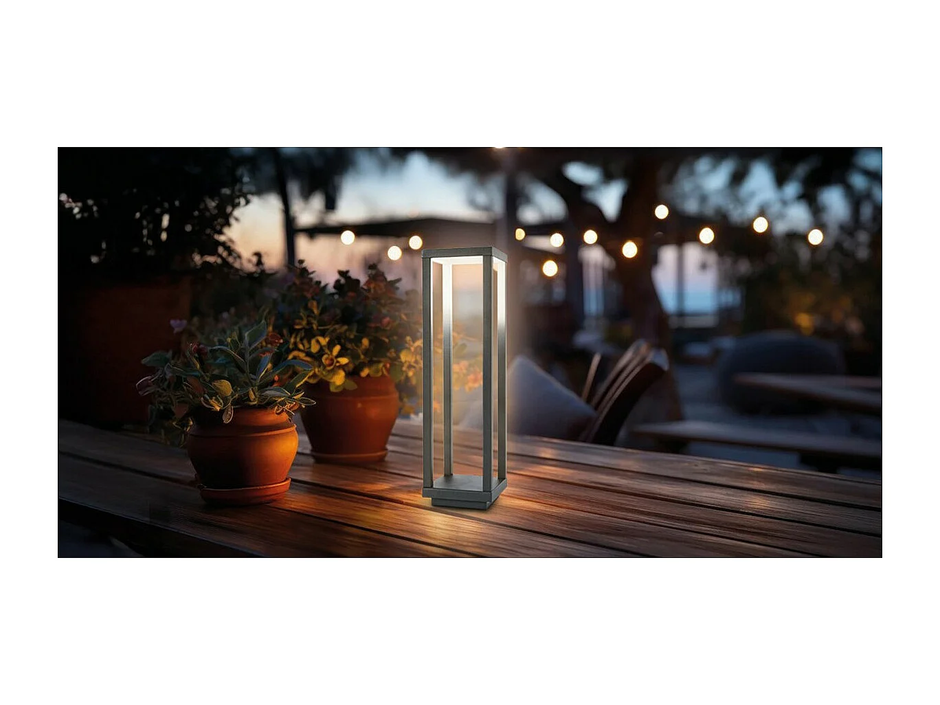 Lampada da Tavolo Ricaricabile Lea, Grigio, 14x14x47 cm, Majestic