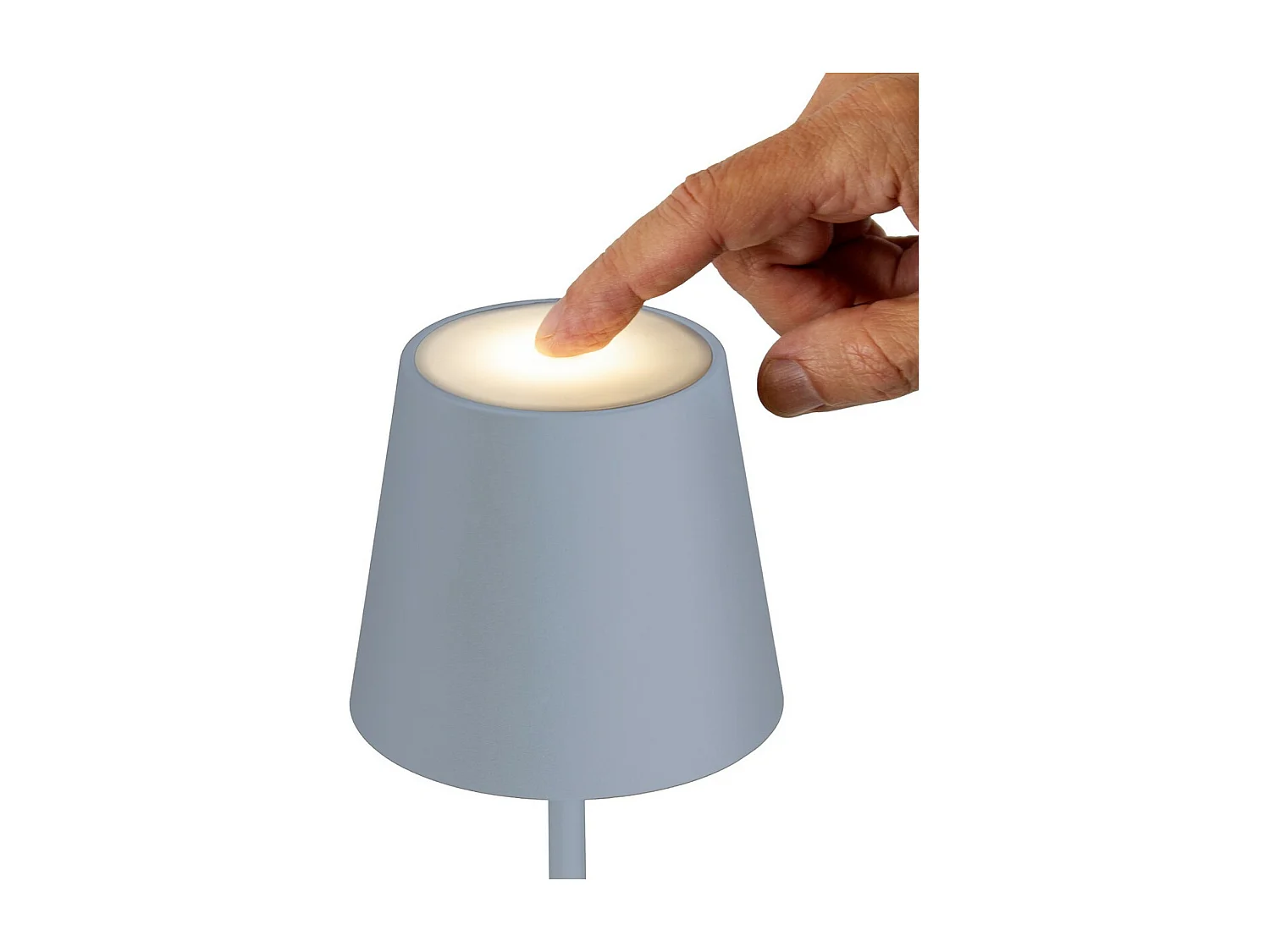 Lampada da Tavolo Ricaricabile Agata, Blu, 12x12x37 cm, Majestic