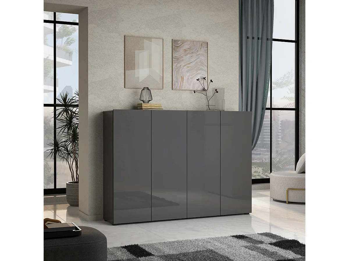 Schoenenrek Meneer - Antraciet - 160x34x115 cm - Seven Design