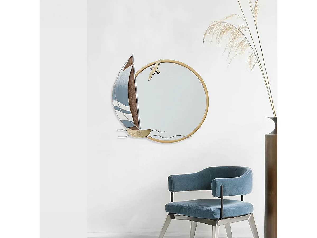 Décoration murale voilier avec miroir