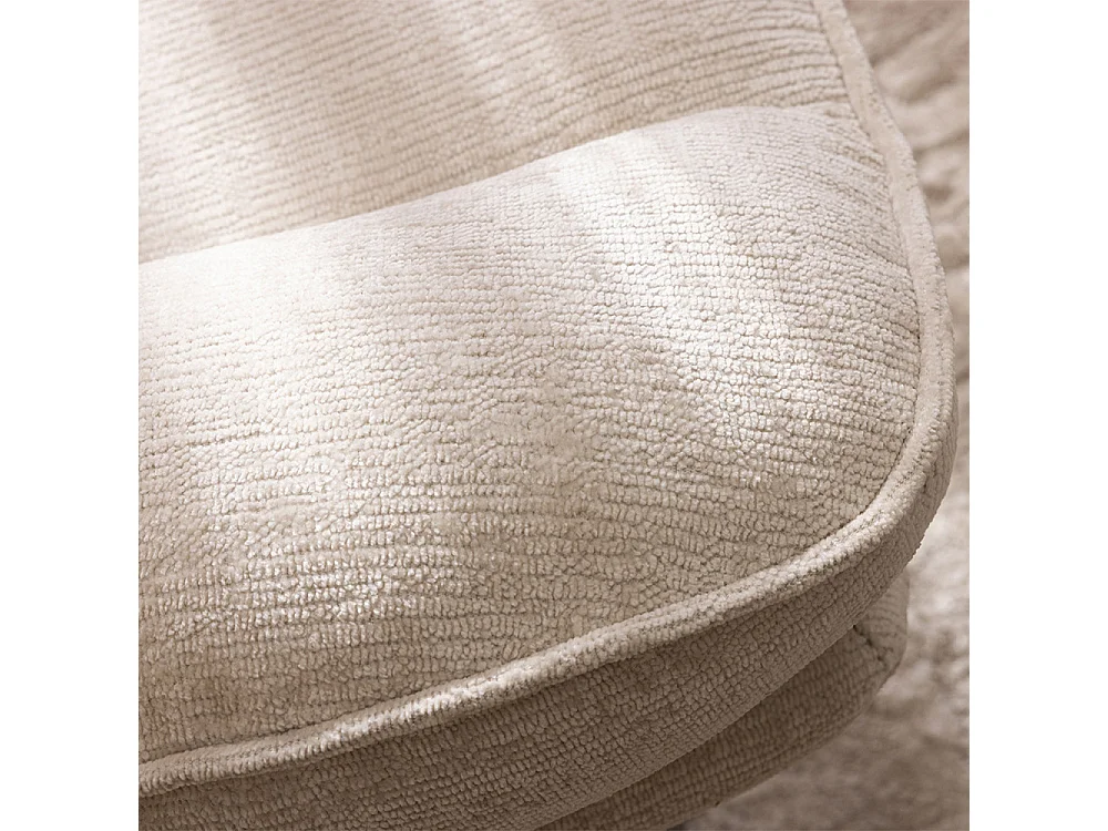 Sofia - Fauteuil pivotant pieds étoiles en velours - Écru