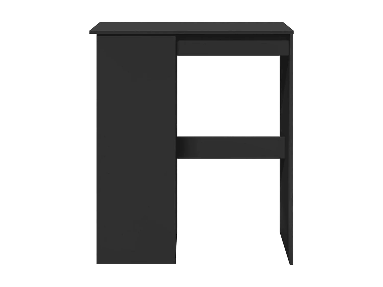 Table de bar avec étagères noir bois d'ingénierie