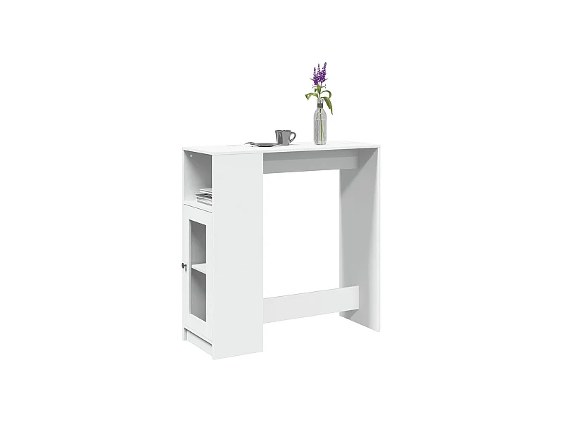 Bartisch mit Regal Weiß 101x40x103,5 cm Holzwerkstoff