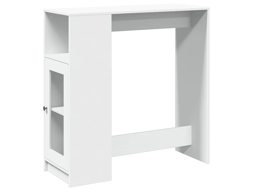 Tavolo Bar con Rastrelliera Bianco 101x40x103,5 cm Multistrato