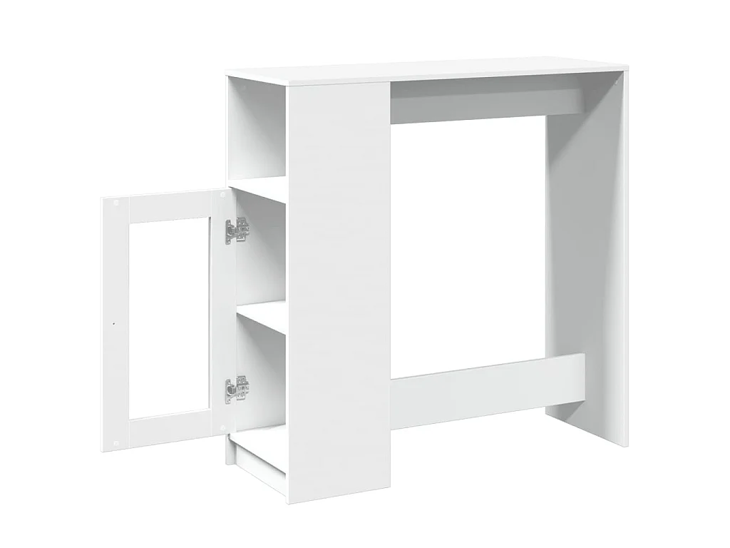 Tavolo Bar con Rastrelliera Bianco 101x40x103,5 cm Multistrato