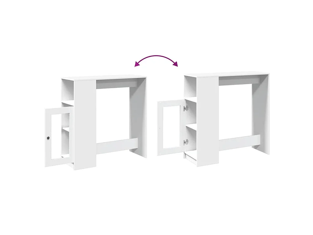 Tavolo Bar con Rastrelliera Bianco 101x40x103,5 cm Multistrato