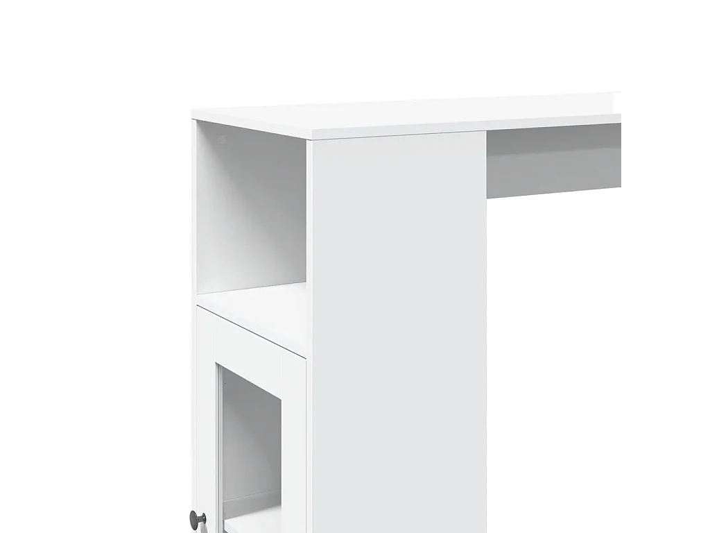 Tavolo Bar con Rastrelliera Bianco 101x40x103,5 cm Multistrato