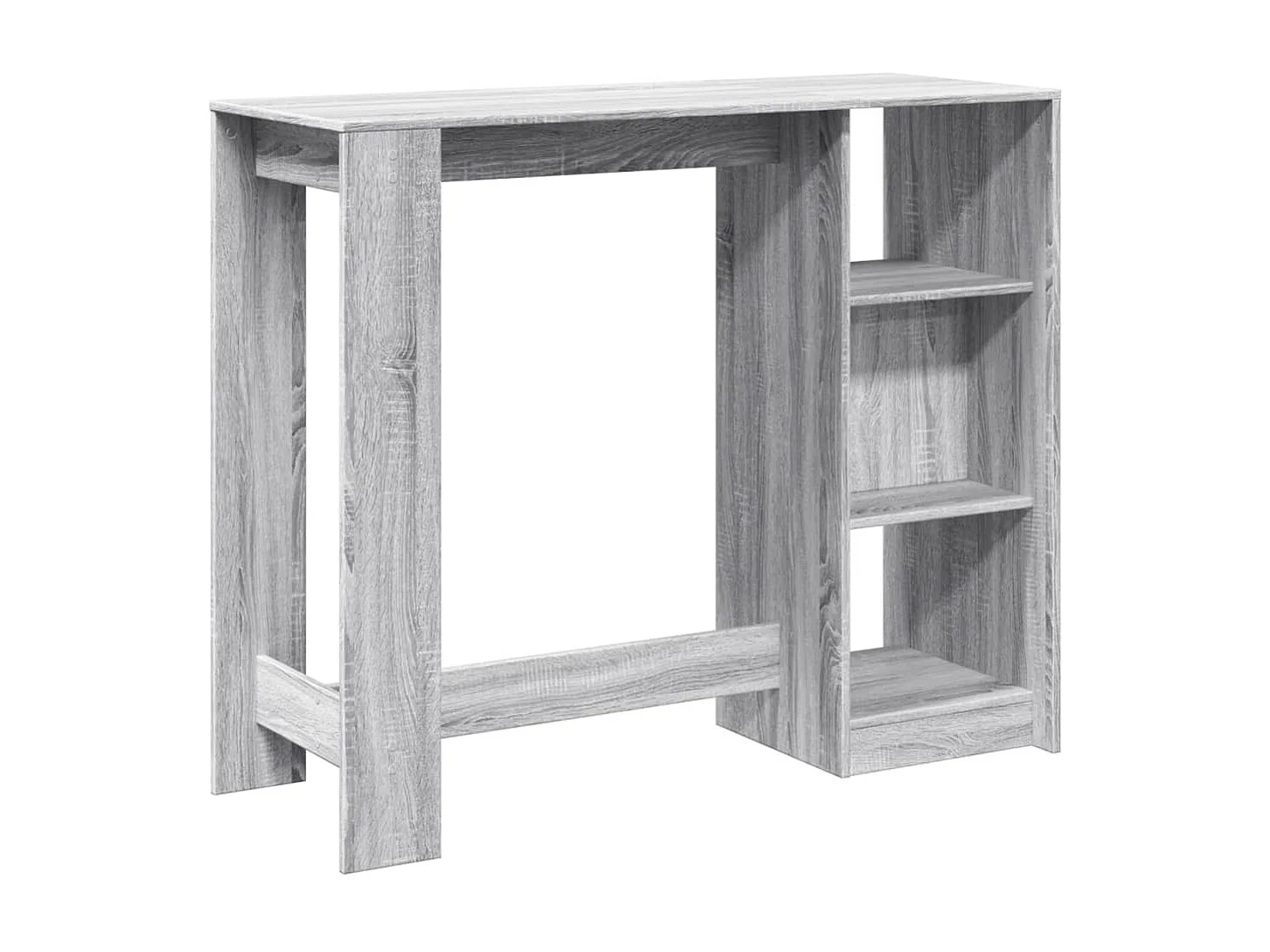 Bartafel met schap 124x46x103,5 cm bewerkt hout grijs sonoma