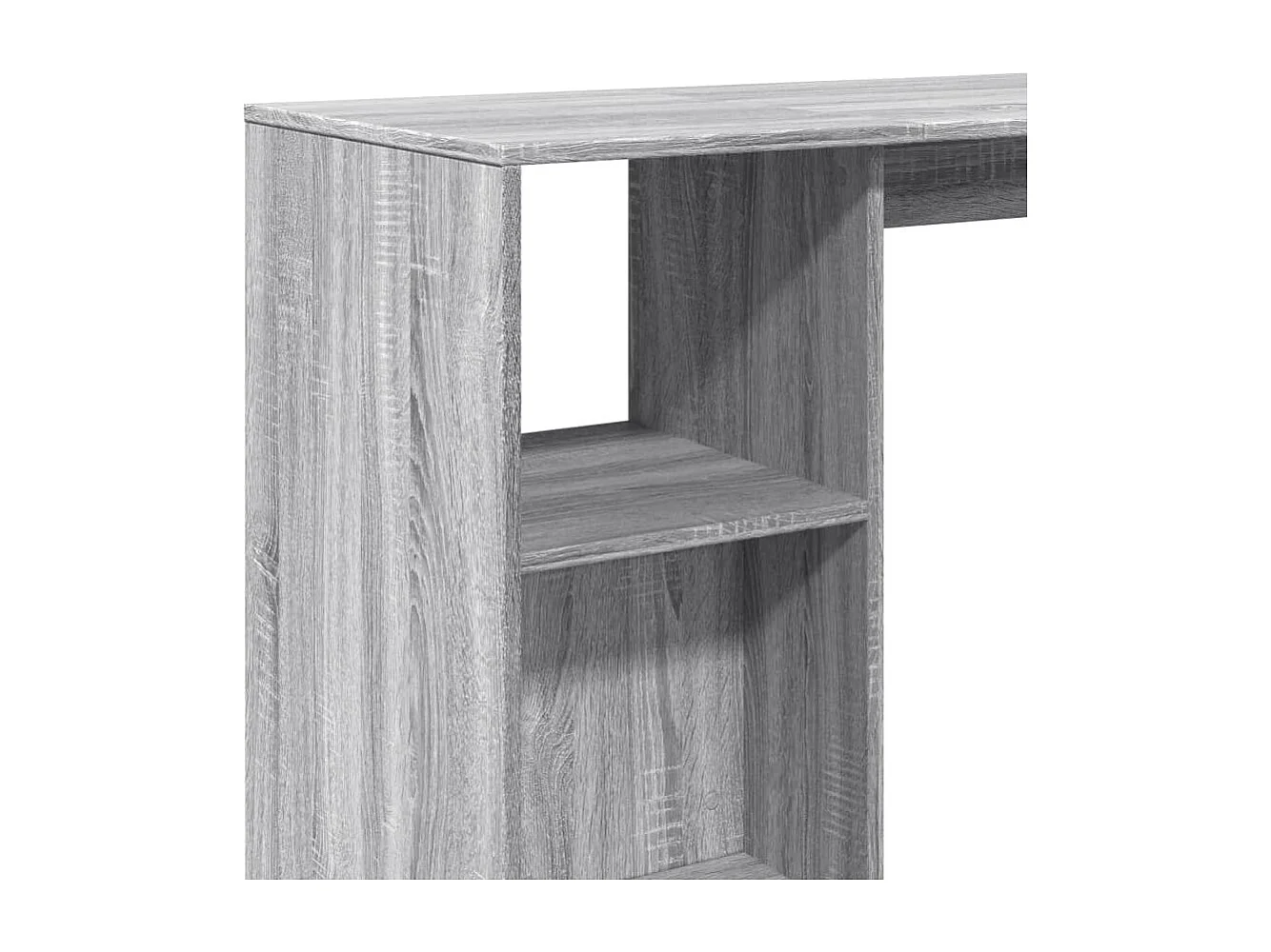 Bartafel met schap 124x46x103,5 cm bewerkt hout grijs sonoma