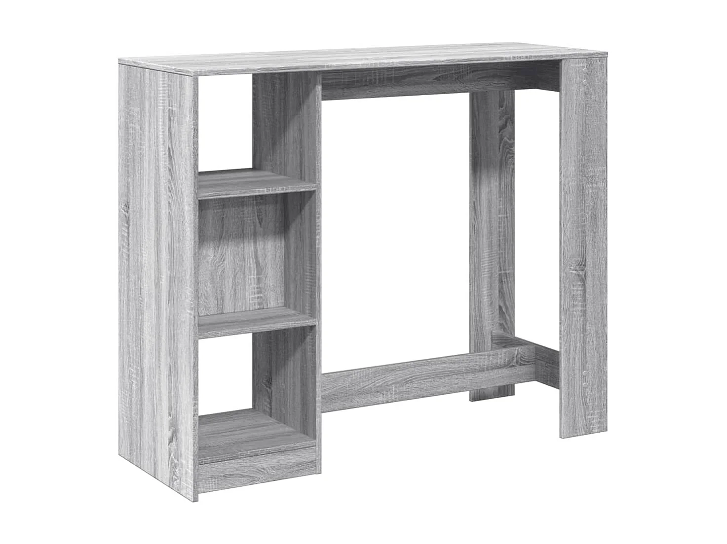 Tavolo Bar con Ripiano Grigio Sonoma 124x46x103,5cm Multistrato