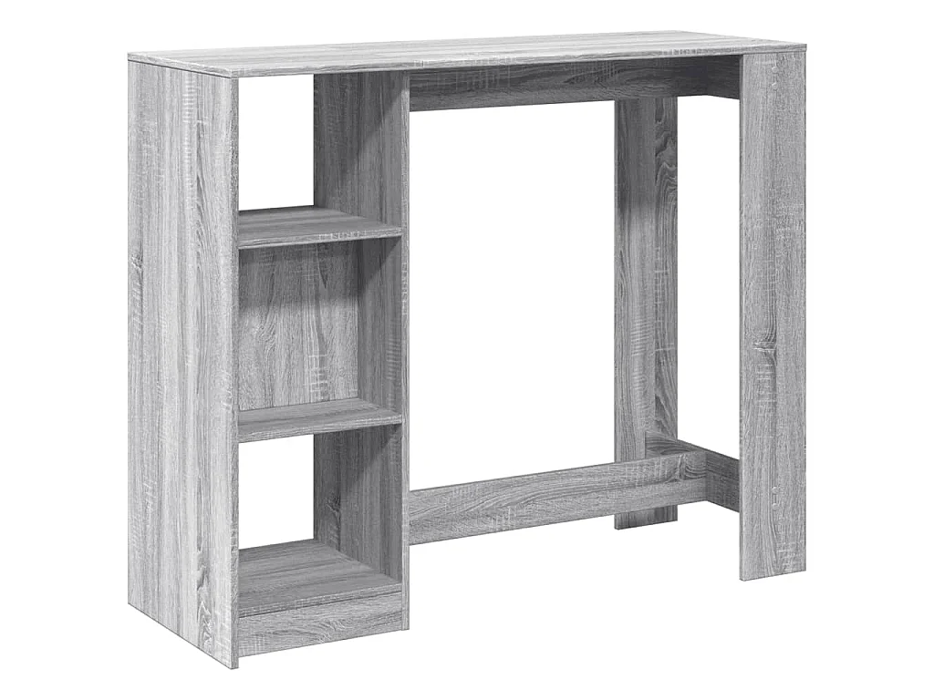 Bartisch mit Regal Grau Sonoma 124x46x103,5 cm Holzwerkstoff