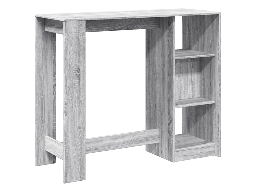 Bartisch mit Regal Grau Sonoma 124x46x103,5 cm Holzwerkstoff