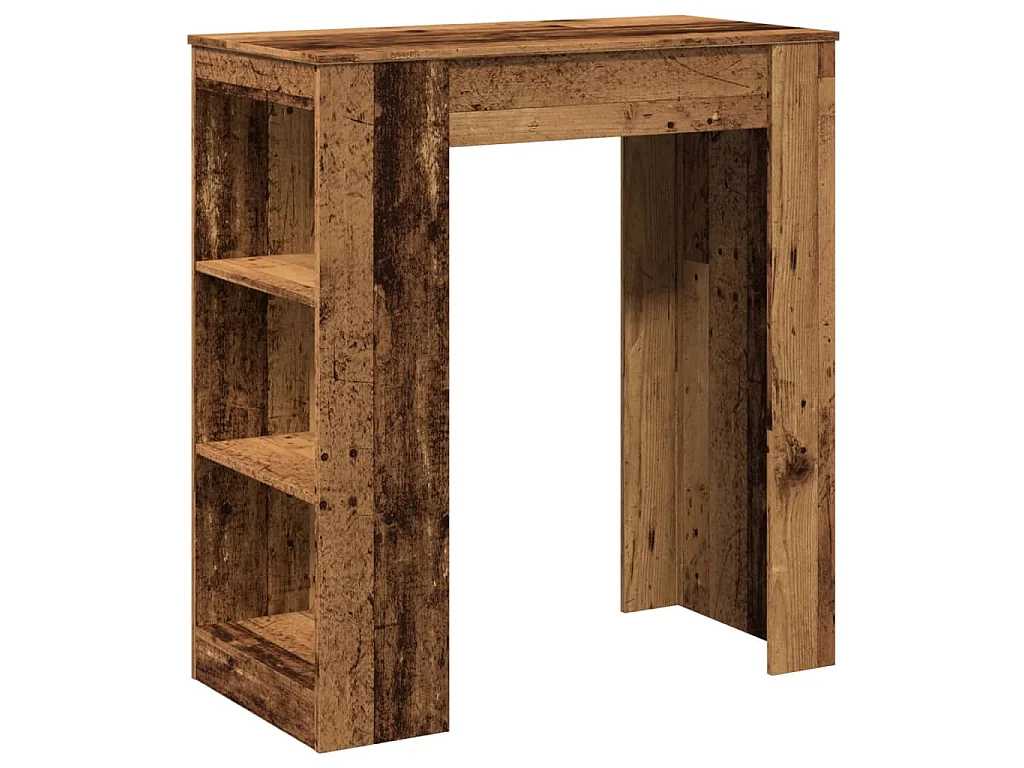 Tavolo Bar con Rastrelliera Antico 95x47x103,5 cm Multistrato