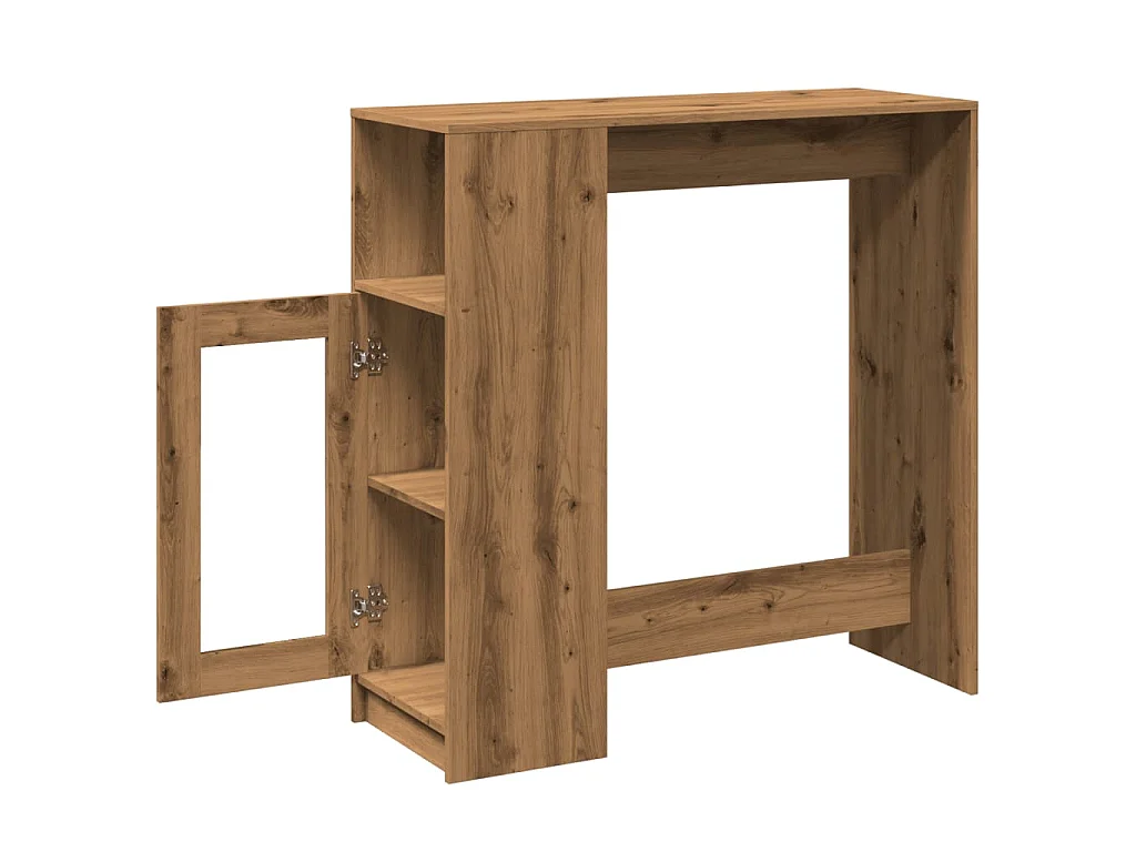 Tavolo Bar con Rastrelliera Rovere 101x40x103,5 cm Multistrato
