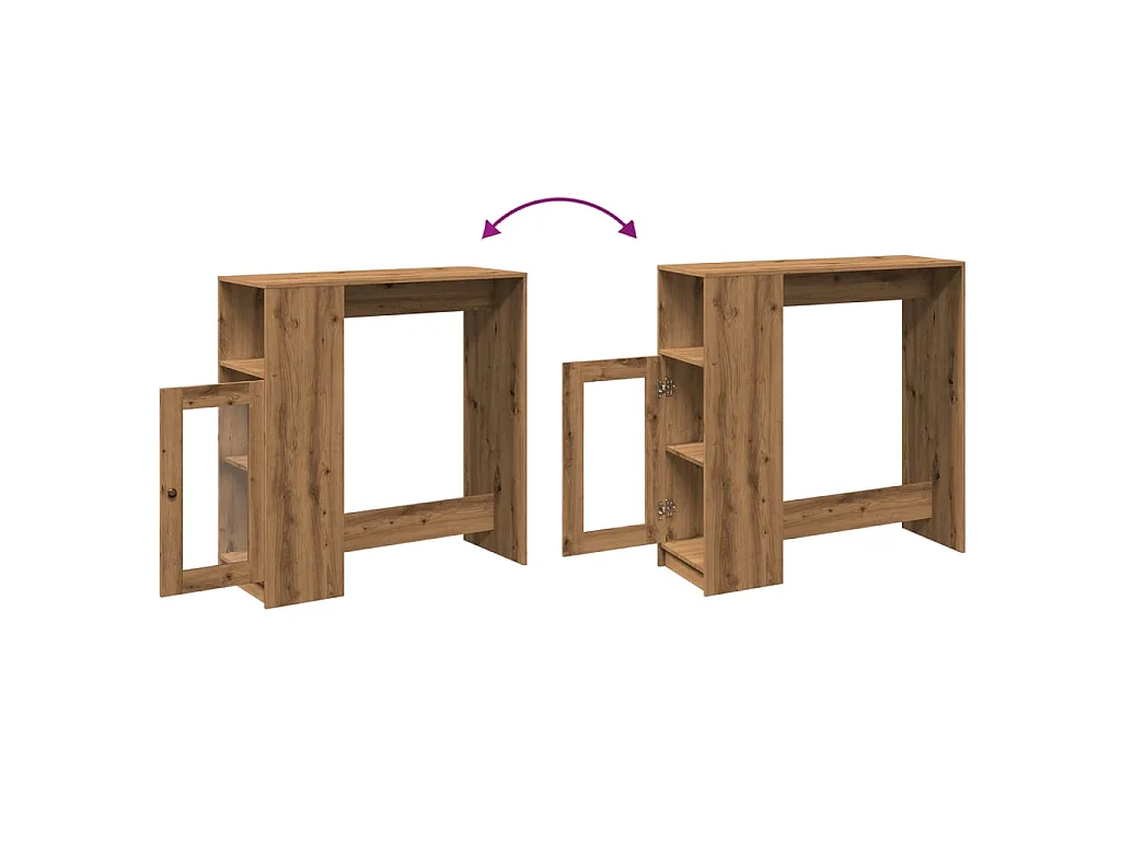 Tavolo Bar con Rastrelliera Rovere 101x40x103,5 cm Multistrato