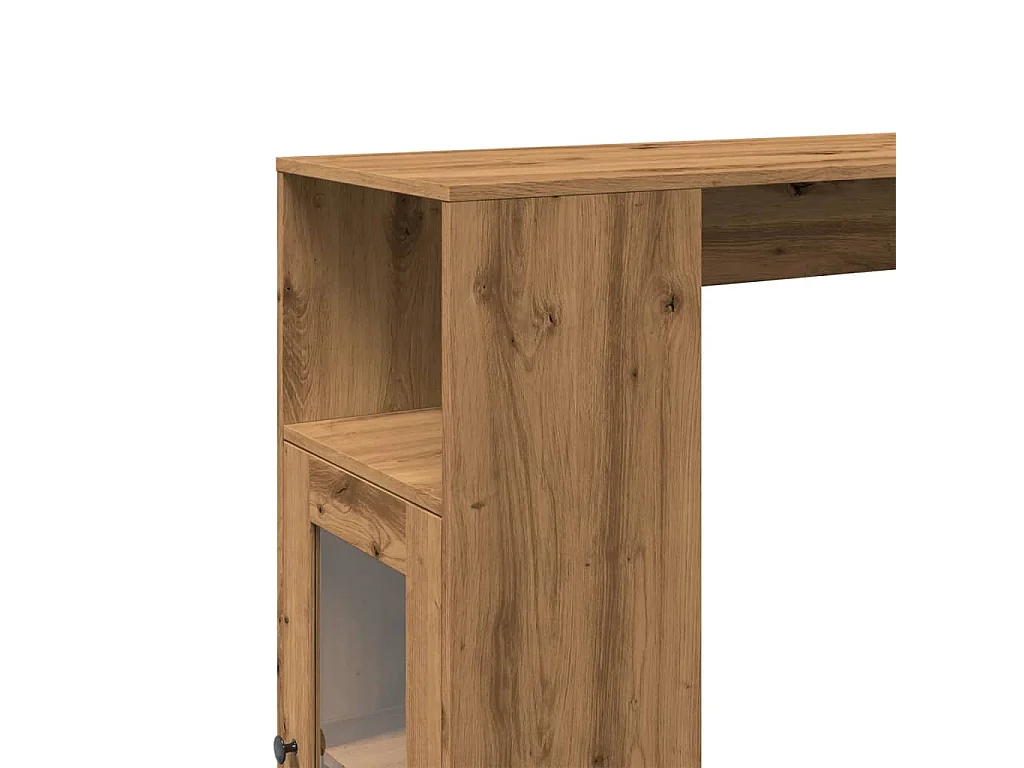 Tavolo Bar con Rastrelliera Rovere 101x40x103,5 cm Multistrato
