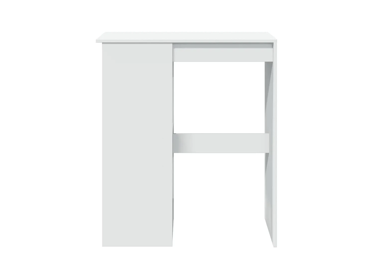 Table de bar avec étagères blanc bois d'ingénierie