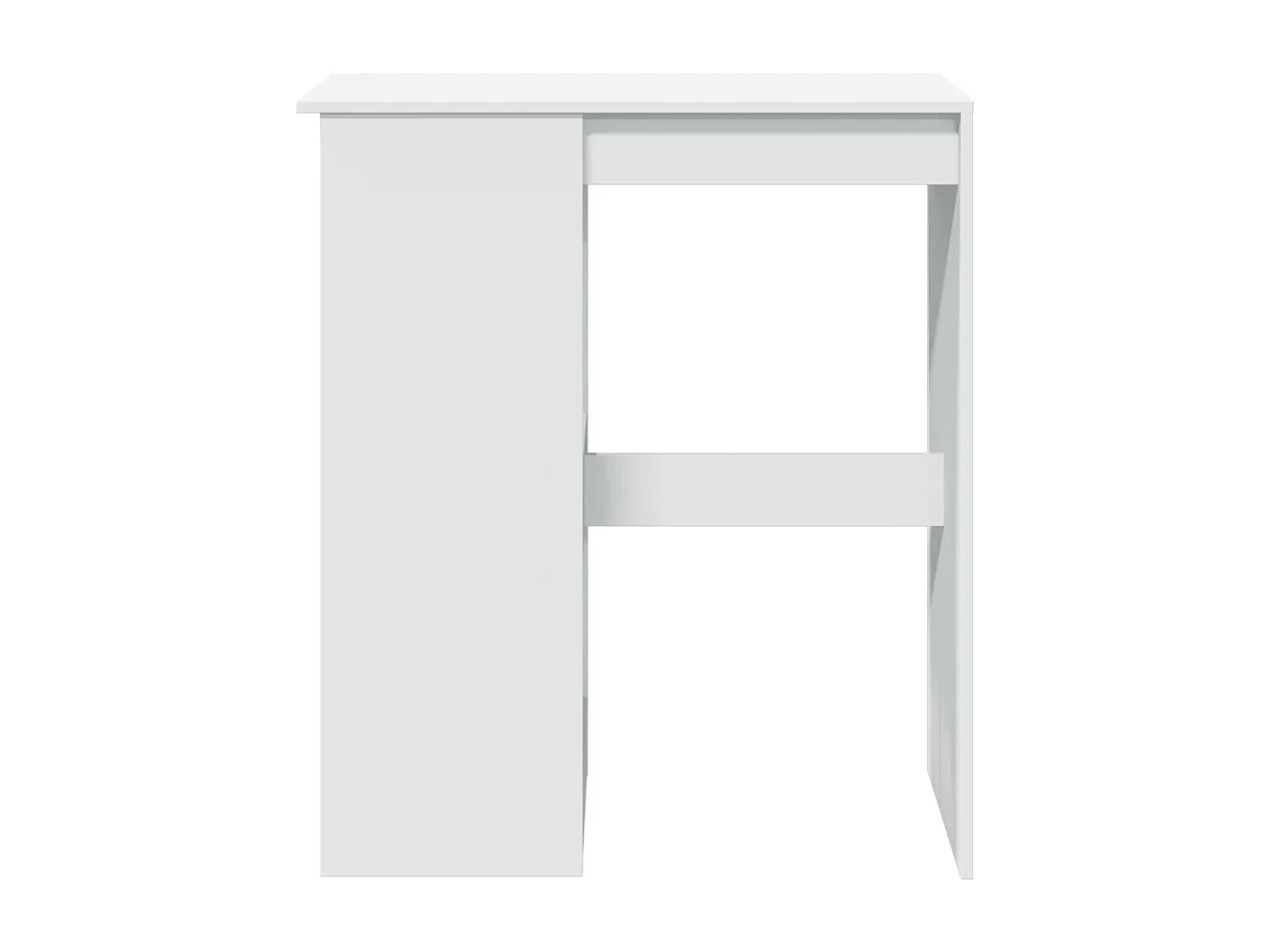 Table de bar avec étagères blanc bois d'ingénierie