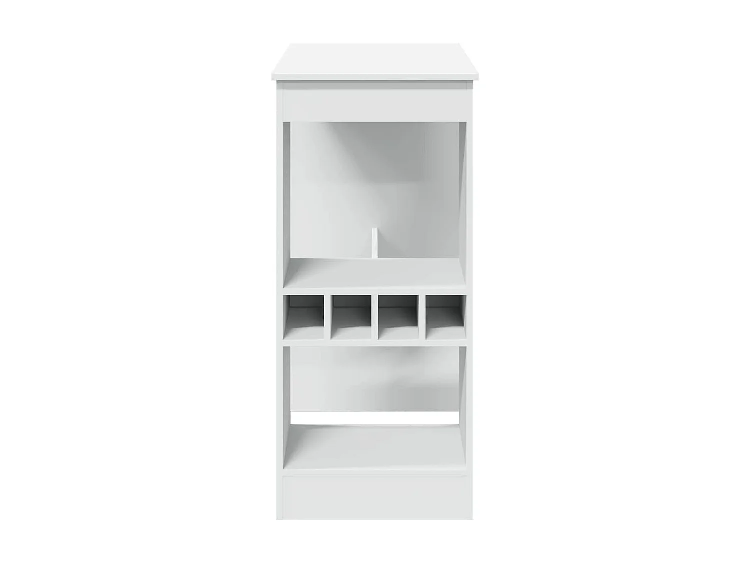 Table de bar avec étagères blanc bois d'ingénierie