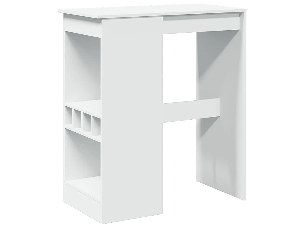 Bartisch mit Regal Weiß 90x47,5x103,5 cm Holzwerkstoff
