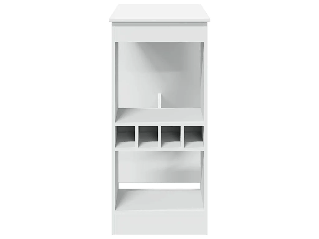 Table de bar avec étagères blanc bois d'ingénierie