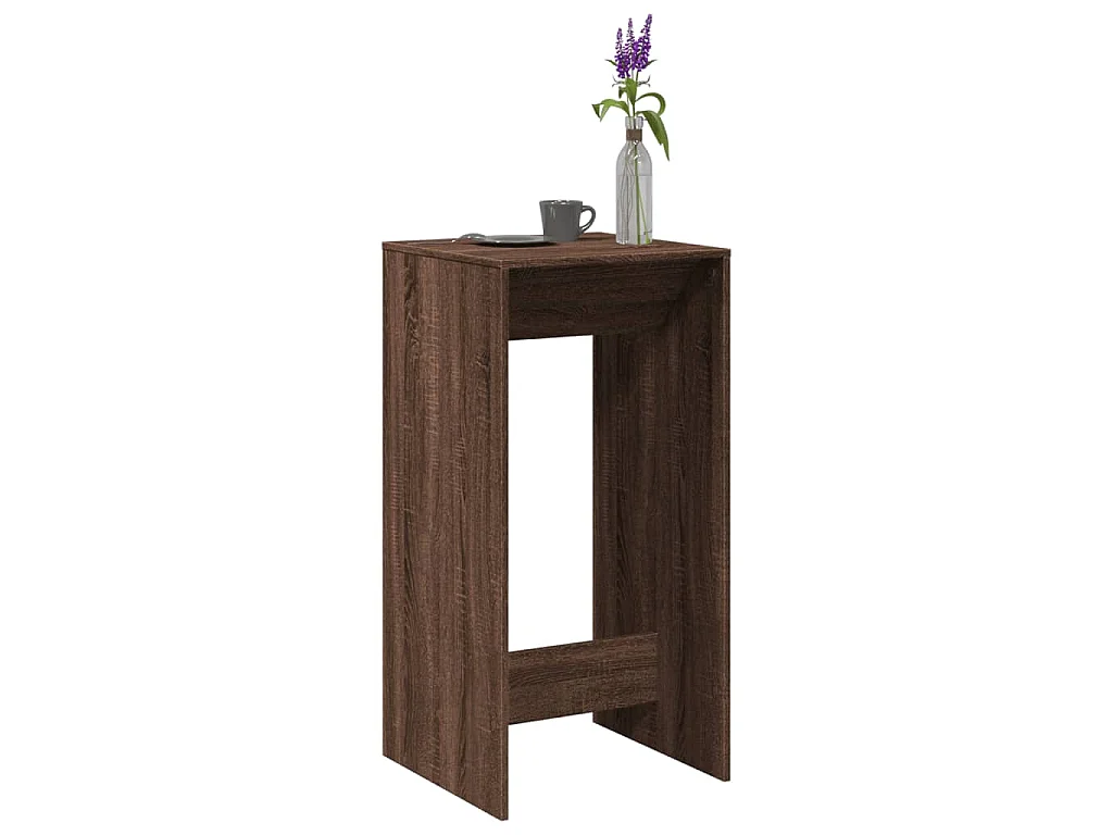 Table de bar chêne marron 51x50x103,5 cm bois d'ingénierie