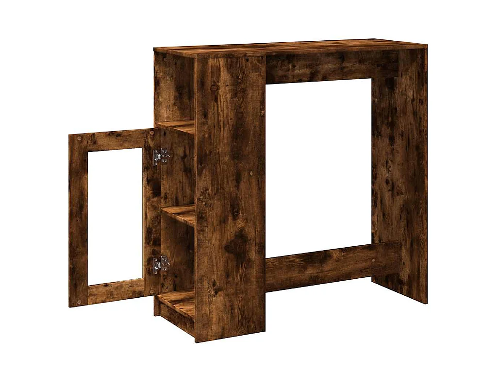 Tavolo Bar con Rastrelliera Rovere 101x40x103,5 cm Multistrato