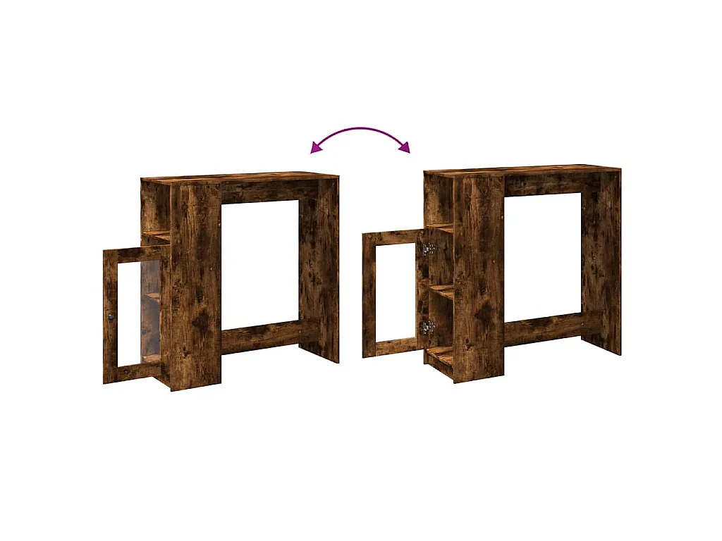 Tavolo Bar con Rastrelliera Rovere 101x40x103,5 cm Multistrato