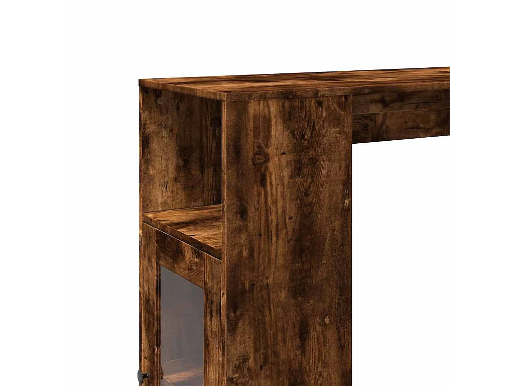 Tavolo Bar con Rastrelliera Rovere 101x40x103,5 cm Multistrato