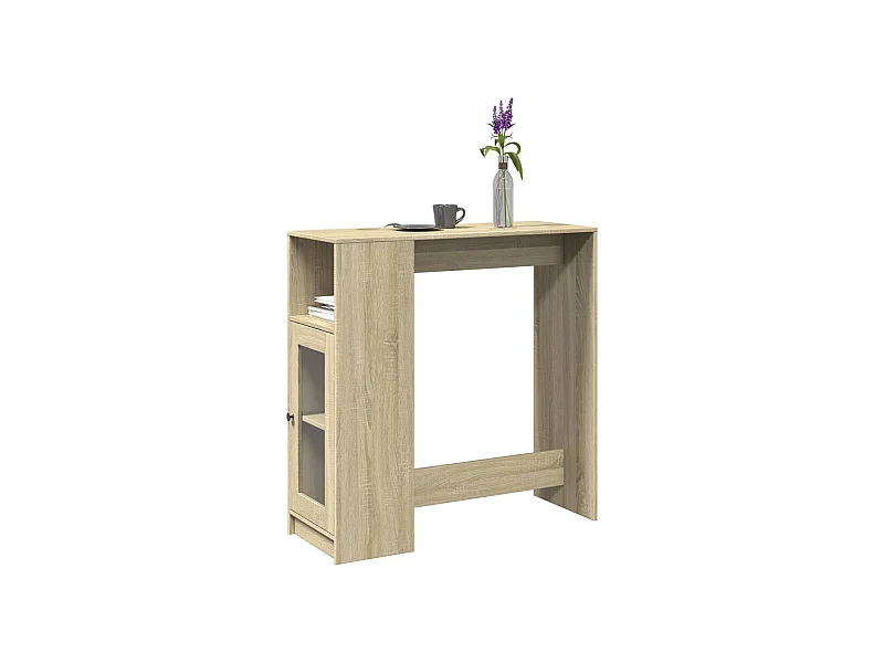 Table de bar avec étagères chêne sonoma bois d'ingénierie