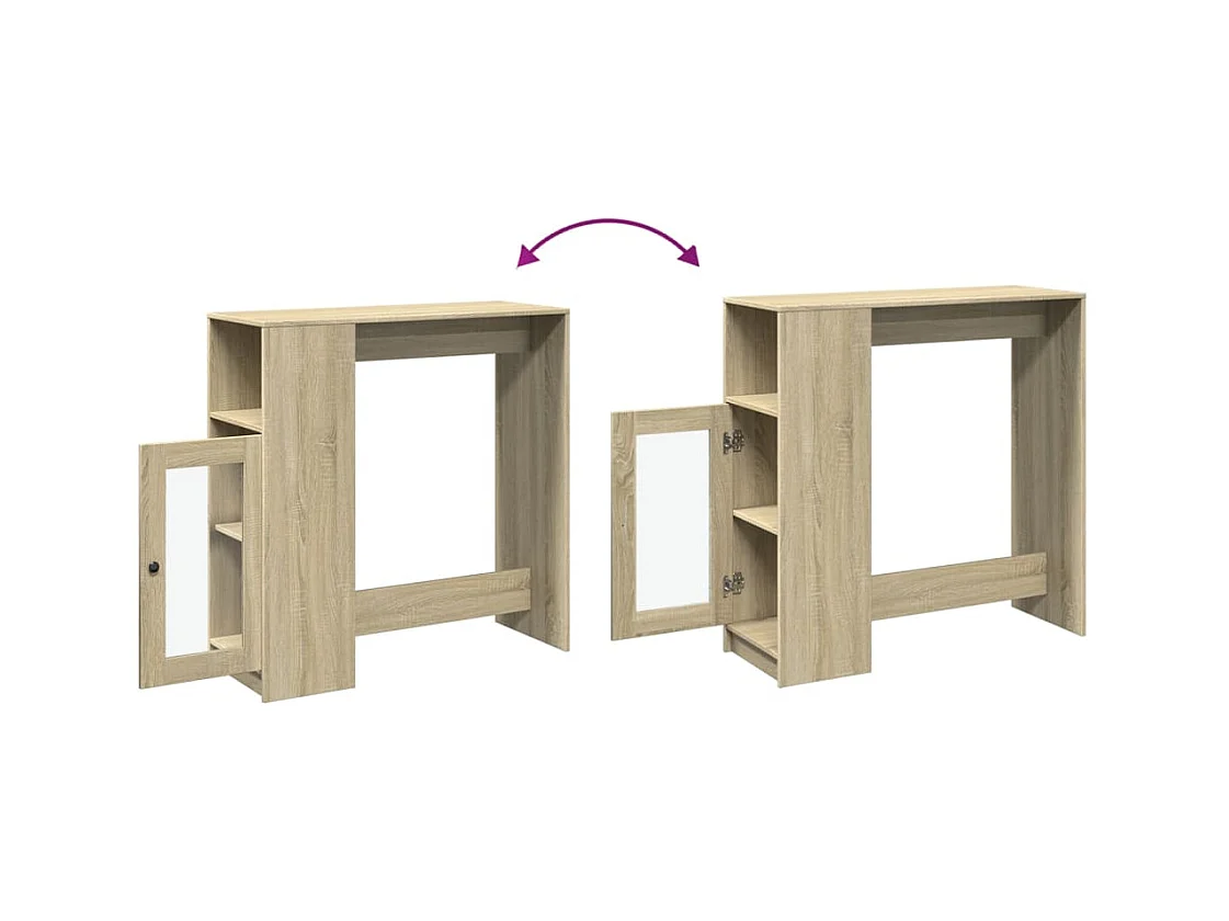 Table de bar avec étagères chêne sonoma bois d'ingénierie