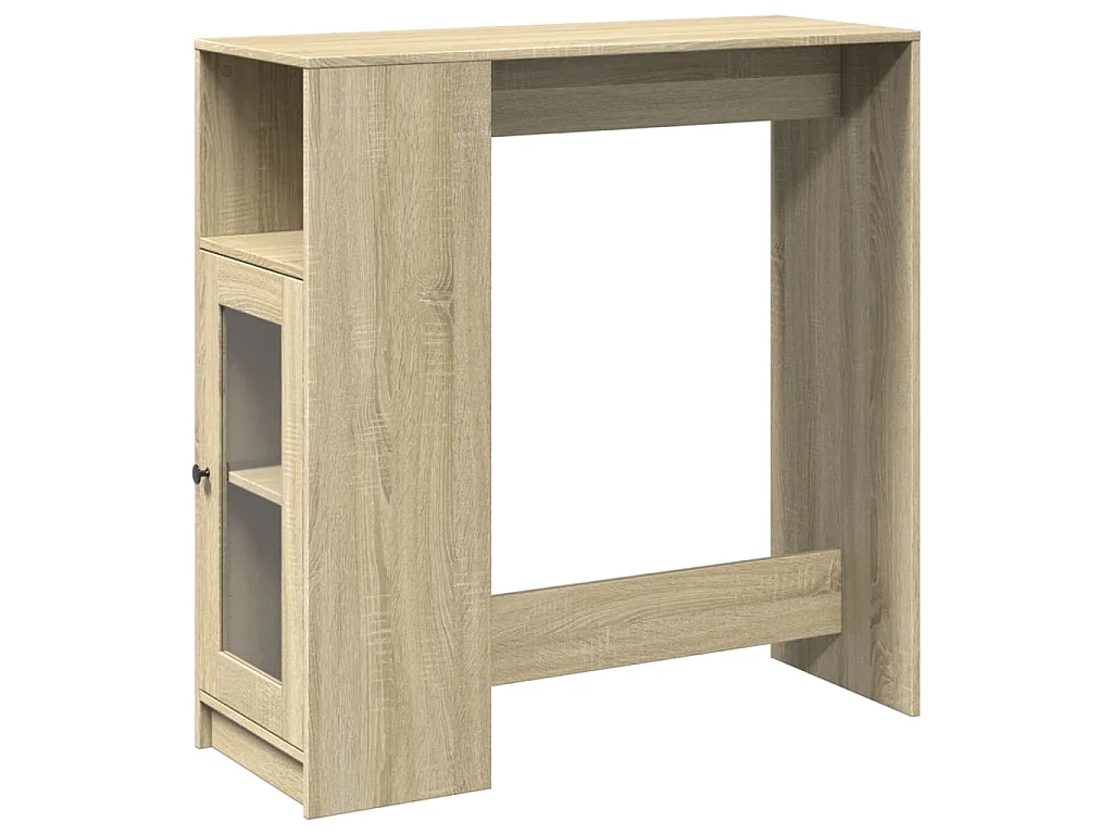 Table de bar avec étagères chêne sonoma bois d'ingénierie