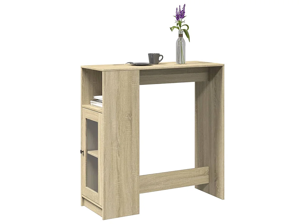 Table de bar avec étagères chêne sonoma bois d'ingénierie