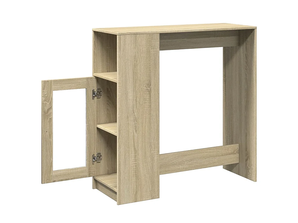 Table de bar avec étagères chêne sonoma bois d'ingénierie