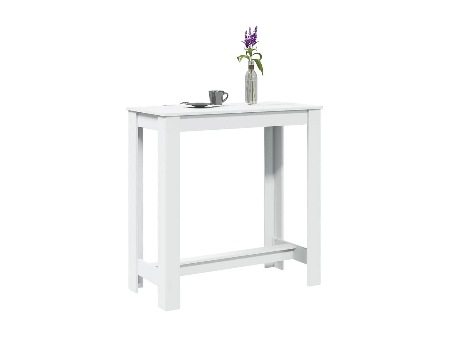 Tavolo da Bar Bianco 102x50x103,5 cm in Legno Multistrato