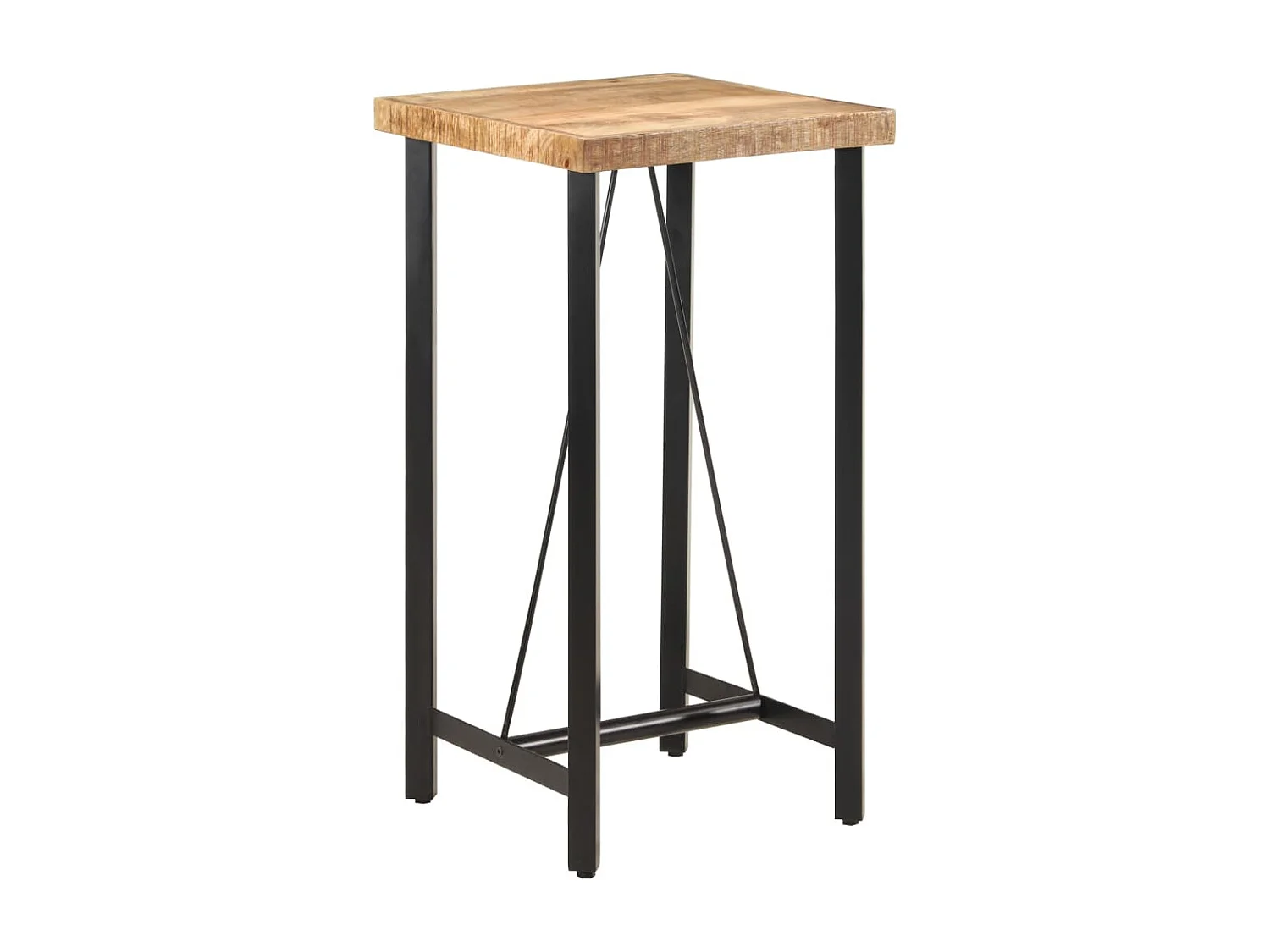 Tavolino da Bar 55x55x107 cm Legno Massello di Mango e Ferro