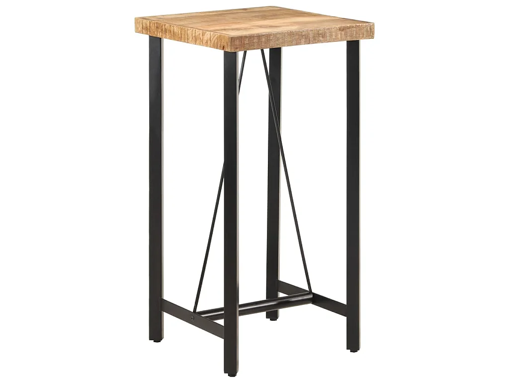Bartafel 55x55x107 cm massief mangohout en ijzer