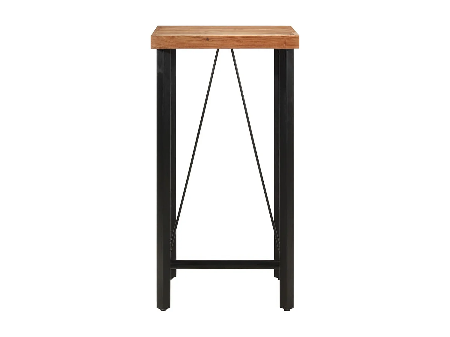 Tavolino da Bar 55x55x107cm in Legno Massello di Acacia e Ferro