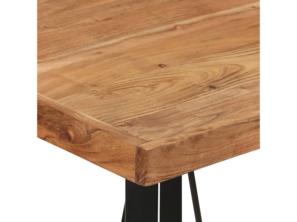 Tavolino da Bar 55x55x107cm in Legno Massello di Acacia e Ferro