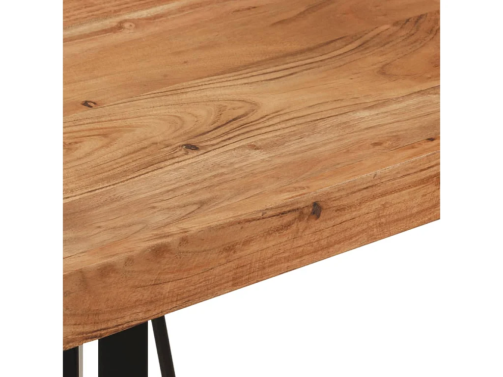 Tavolino da Bar 55x55x107cm in Legno Massello di Acacia e Ferro